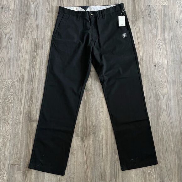 Volcom Mens 36 Frickin Chino Pants Relaxed Fit Corpo Class Black NWT - Picture 1 of 6